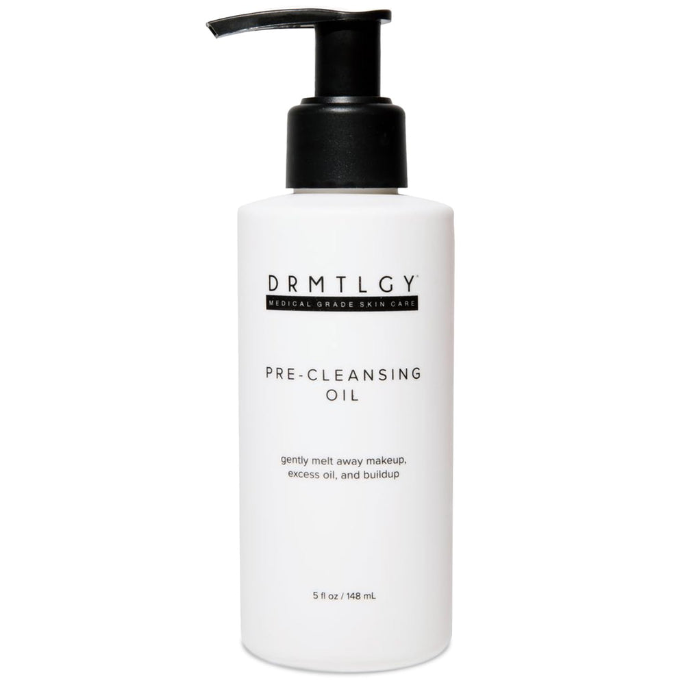 DRMTLGY bottle front view showing clean labeling and product benefit