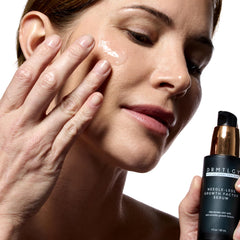 DRMTLGY pump dispensing serum showing easy application and controlled dosage