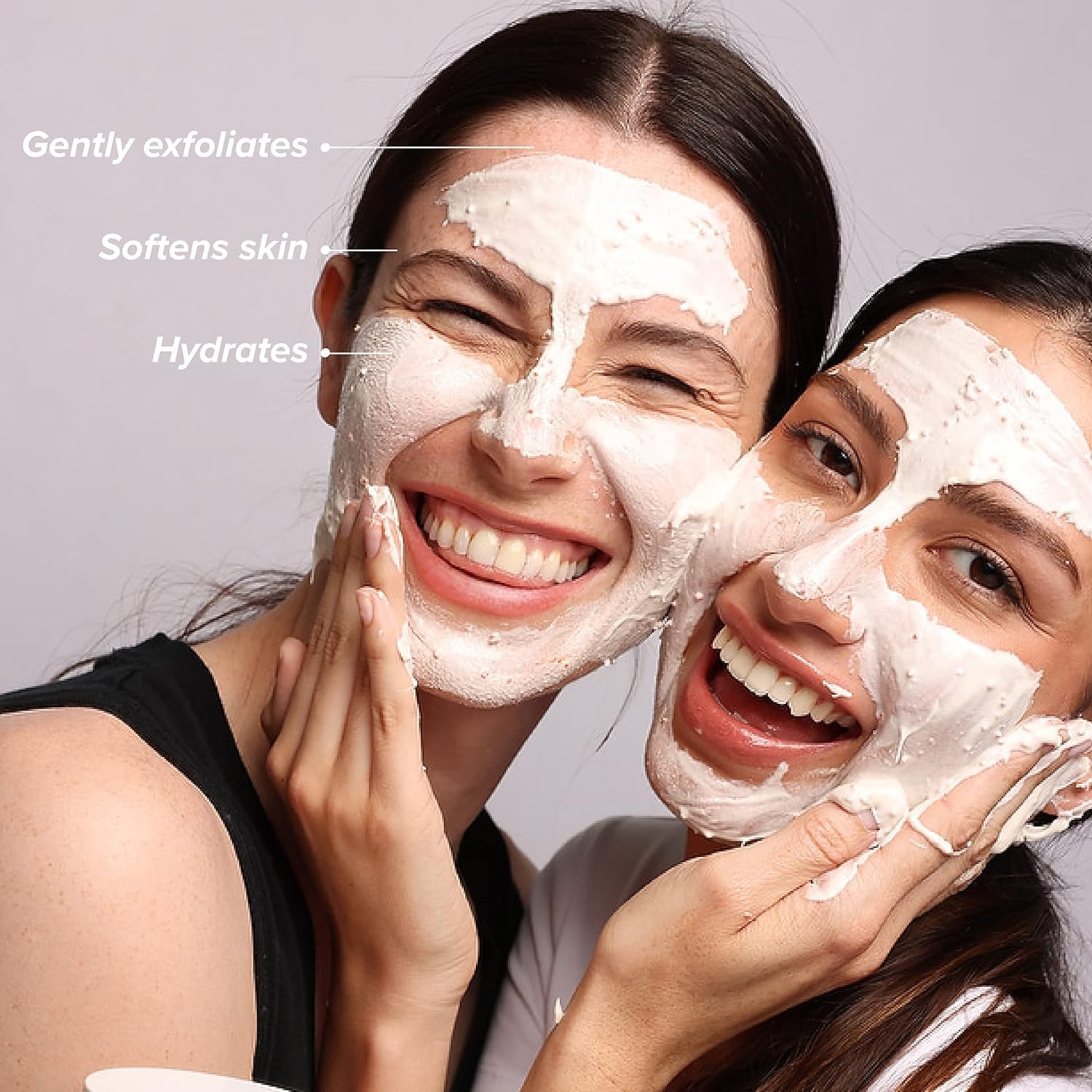 DRMTLGY zoom on jojoba beads in the mask demonstrating gentle exfoliation benefit