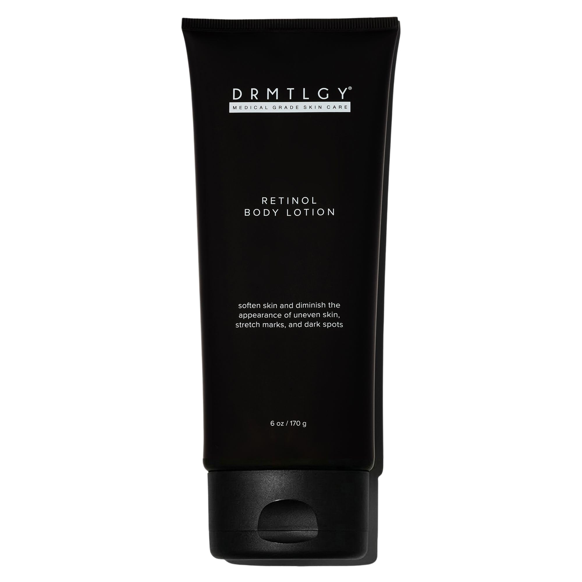 DRMTLGY front bottle view showing product benefits and sleek packaging