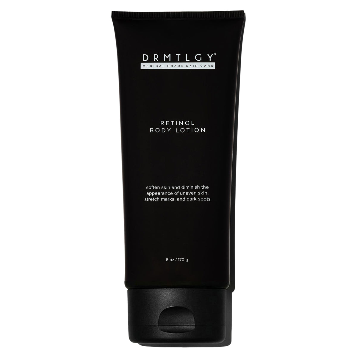 DRMTLGY front bottle view showing product benefits and sleek packaging