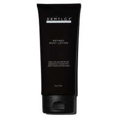 DRMTLGY front bottle view showing product benefits and sleek packaging