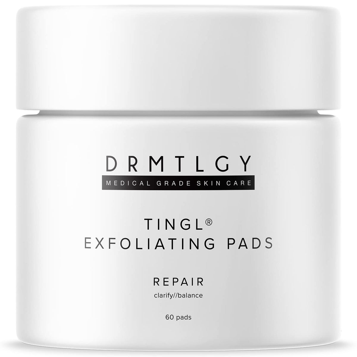DRMTLGY tingl front packaging showing 60 pads and benefits