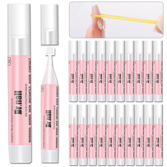 Dr.nail front packaging showing 20-piece glue set for quick manicures