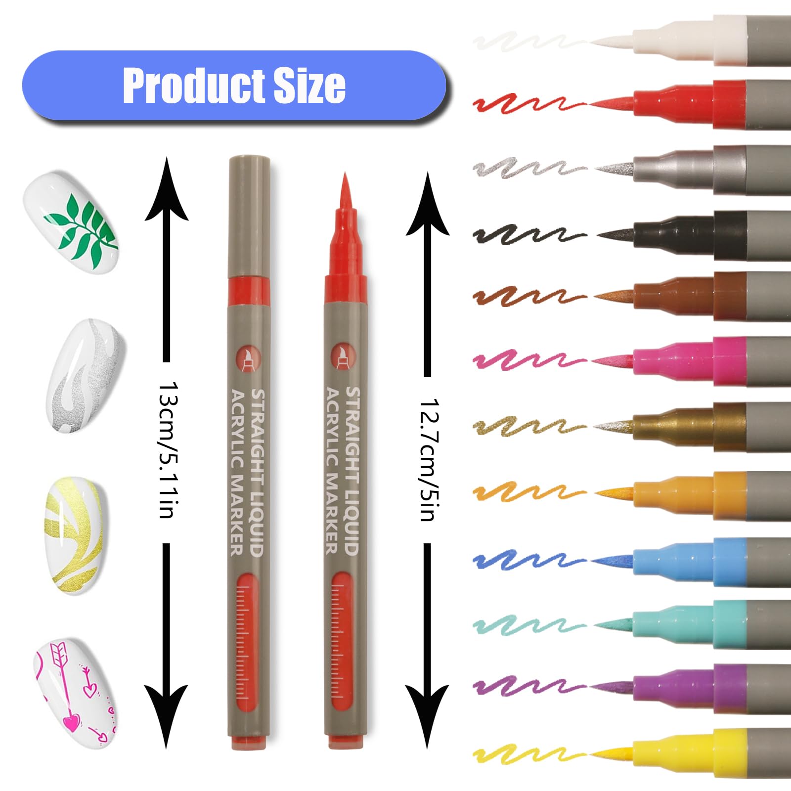 Dr.nail pen in use painting a nail to show ease of freehand application and speed