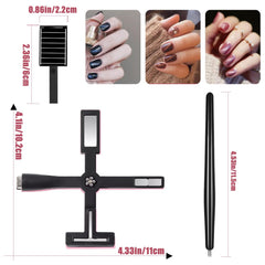 Dr.nail magnets in use over a cured gel nail demonstrating strong pull and defined cat-eye sheen