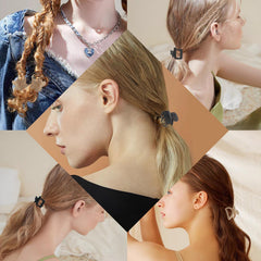 Drnytunk clip holding hair during skincare at mirror for convenient routines
