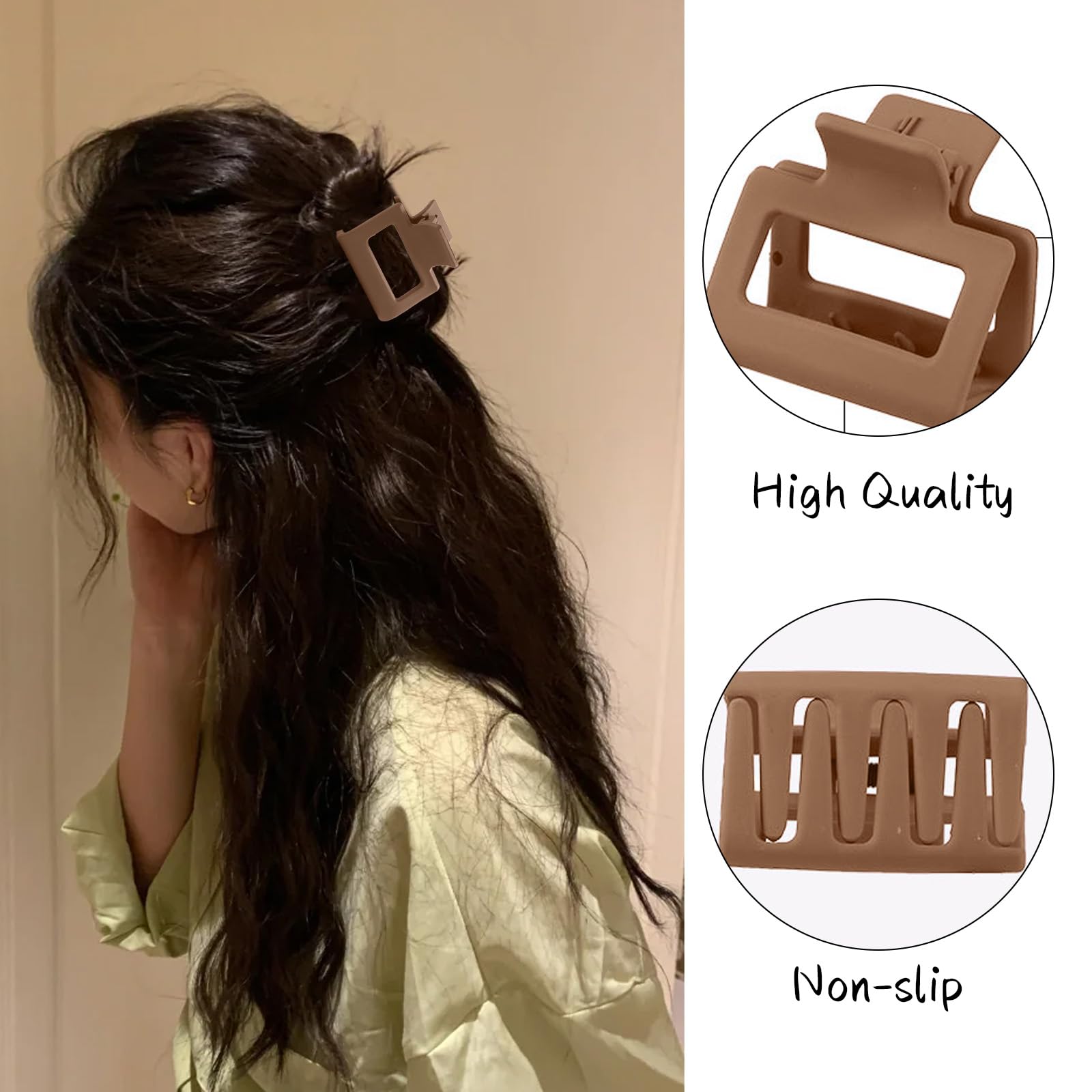 Drnytunk in-use half-up style displaying clip holding hair during daily routines