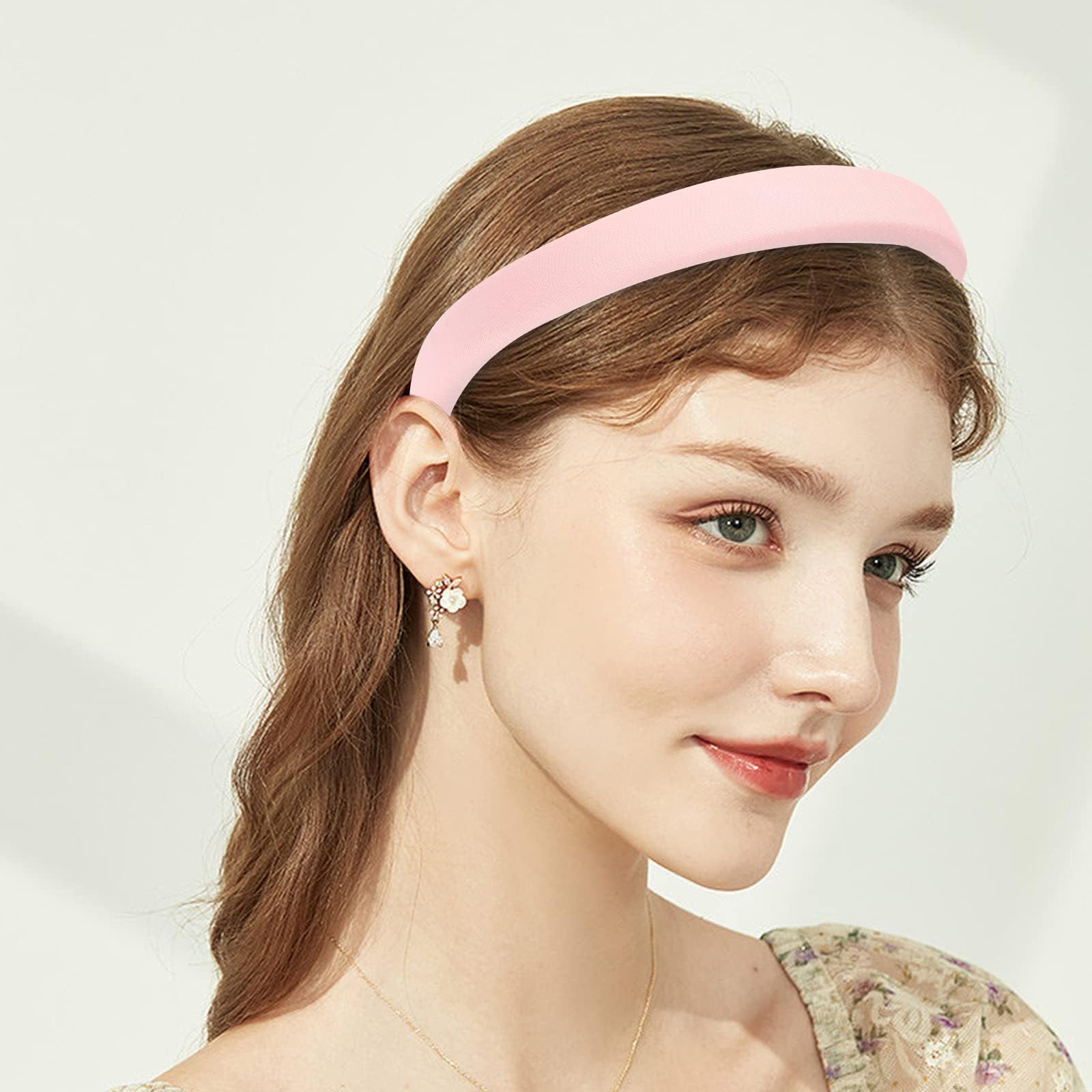 Drnytunk headband worn with a ponytail demonstrating secure fit and vintage flair
