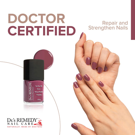 Dr.'s Remedy Brave Berry brush stroke close-up showing smooth pigment payoff