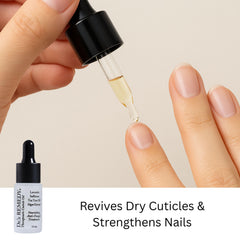 Dr.'s Remedy oil on skin texture showing quick absorption and hydration