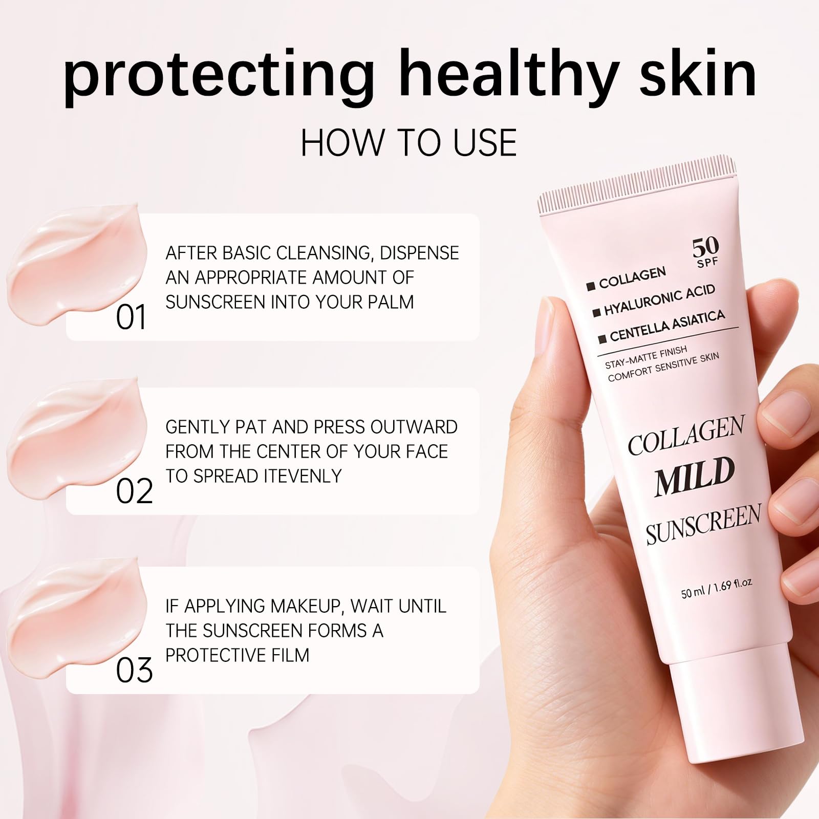 DR.Seya pump dispensing sunscreen illustrating easy, controlled application benefit