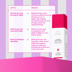 Drunk Elephant label close-up listing 1% retinol and clean formulation benefits