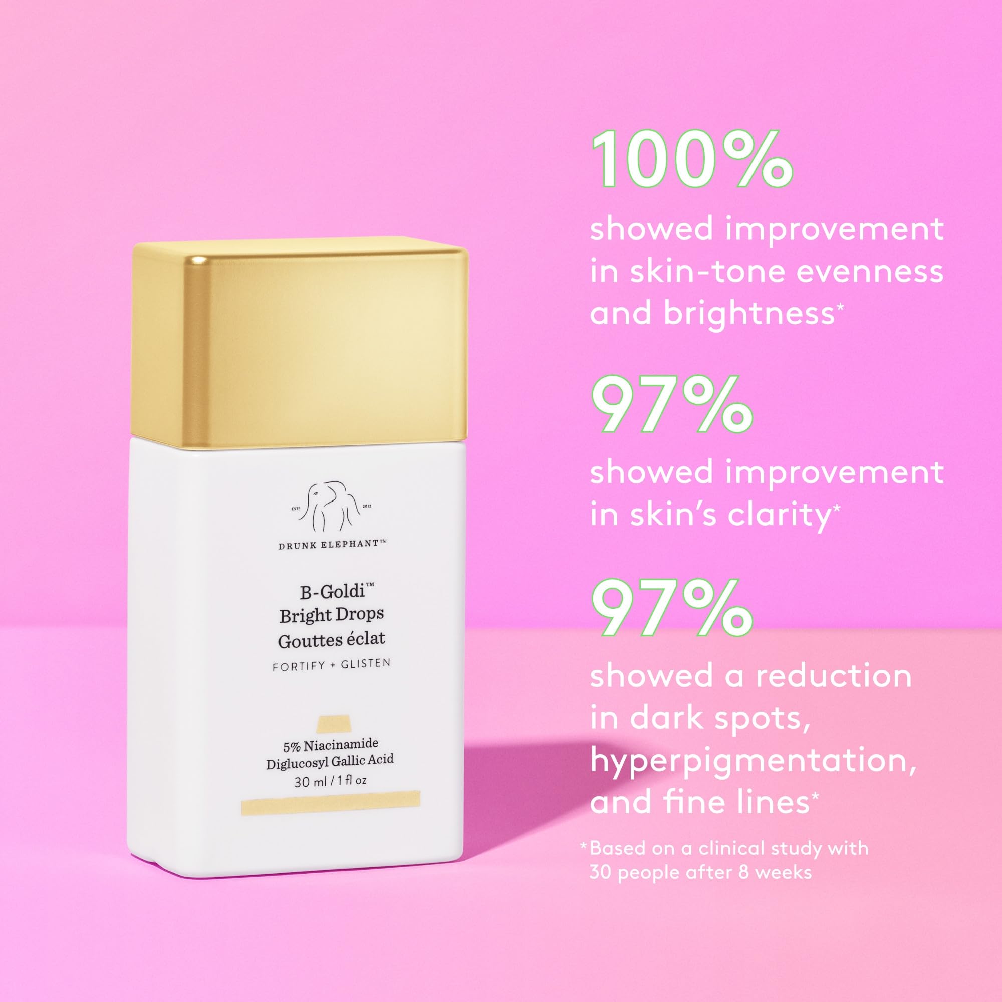 Drunk Elephant golden serum texture close-up highlighting smooth blendability and subtle radiance