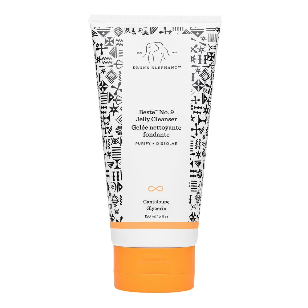 Drunk Elephant bottle front packaging showing clean label and travel size benefit