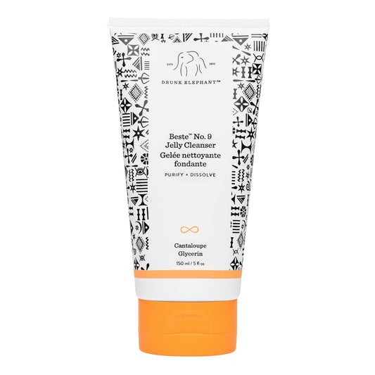 Drunk Elephant bottle front packaging showing clean label and travel size benefit