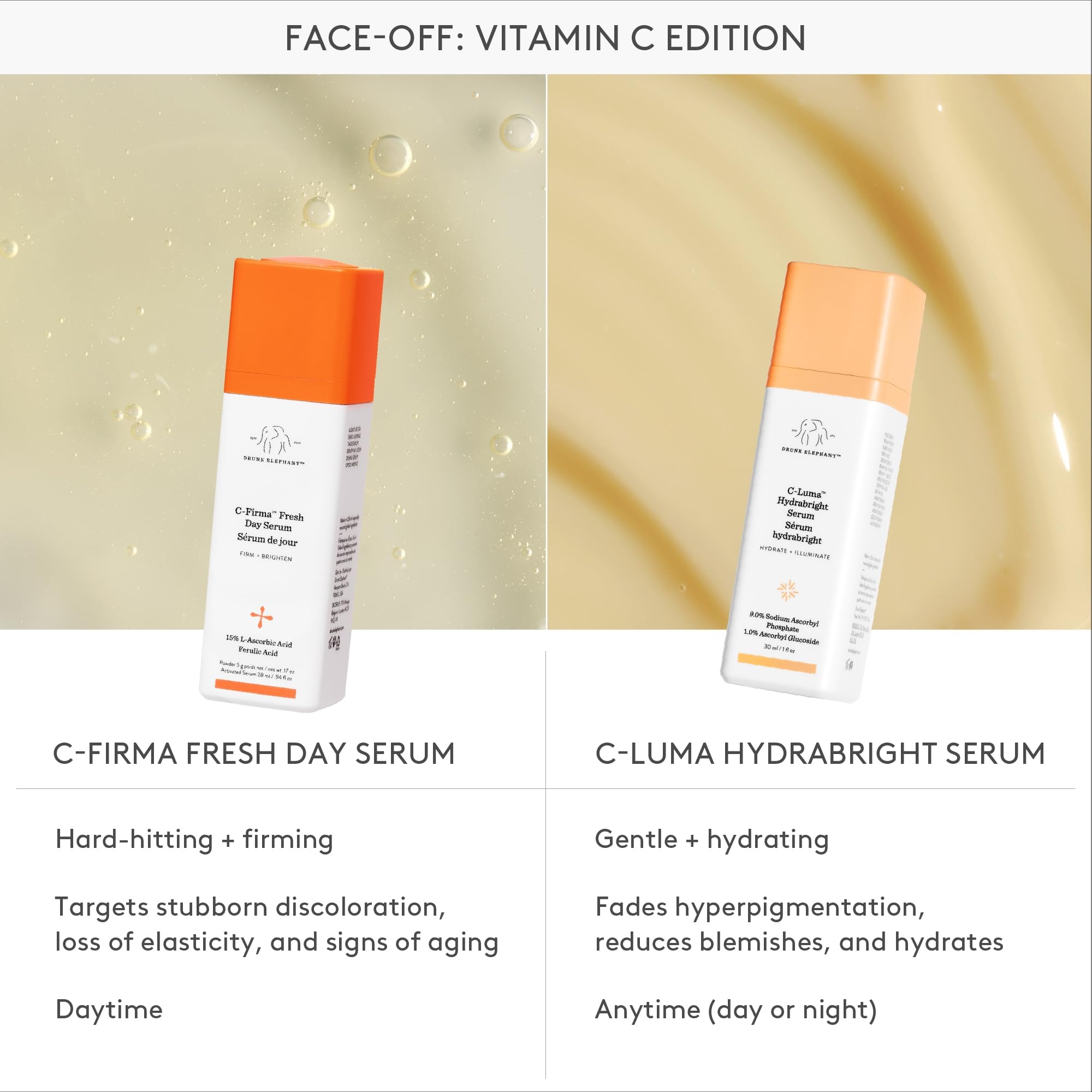 Drunk Elephant closed box label displaying product details and clean formulation