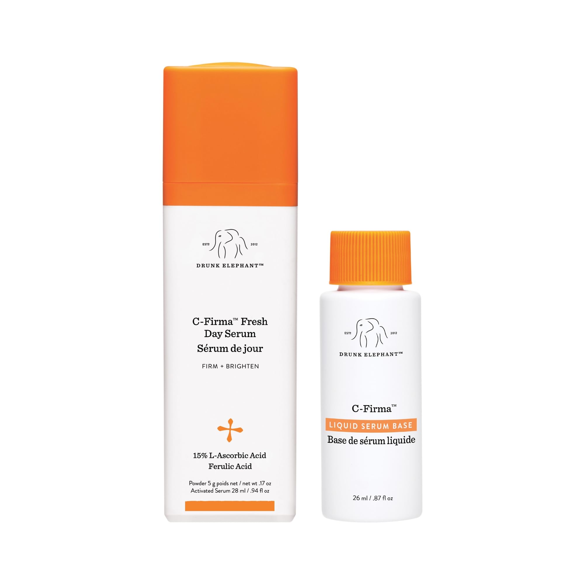 Drunk Elephant front packaging showing bottle and box for clarity benefit