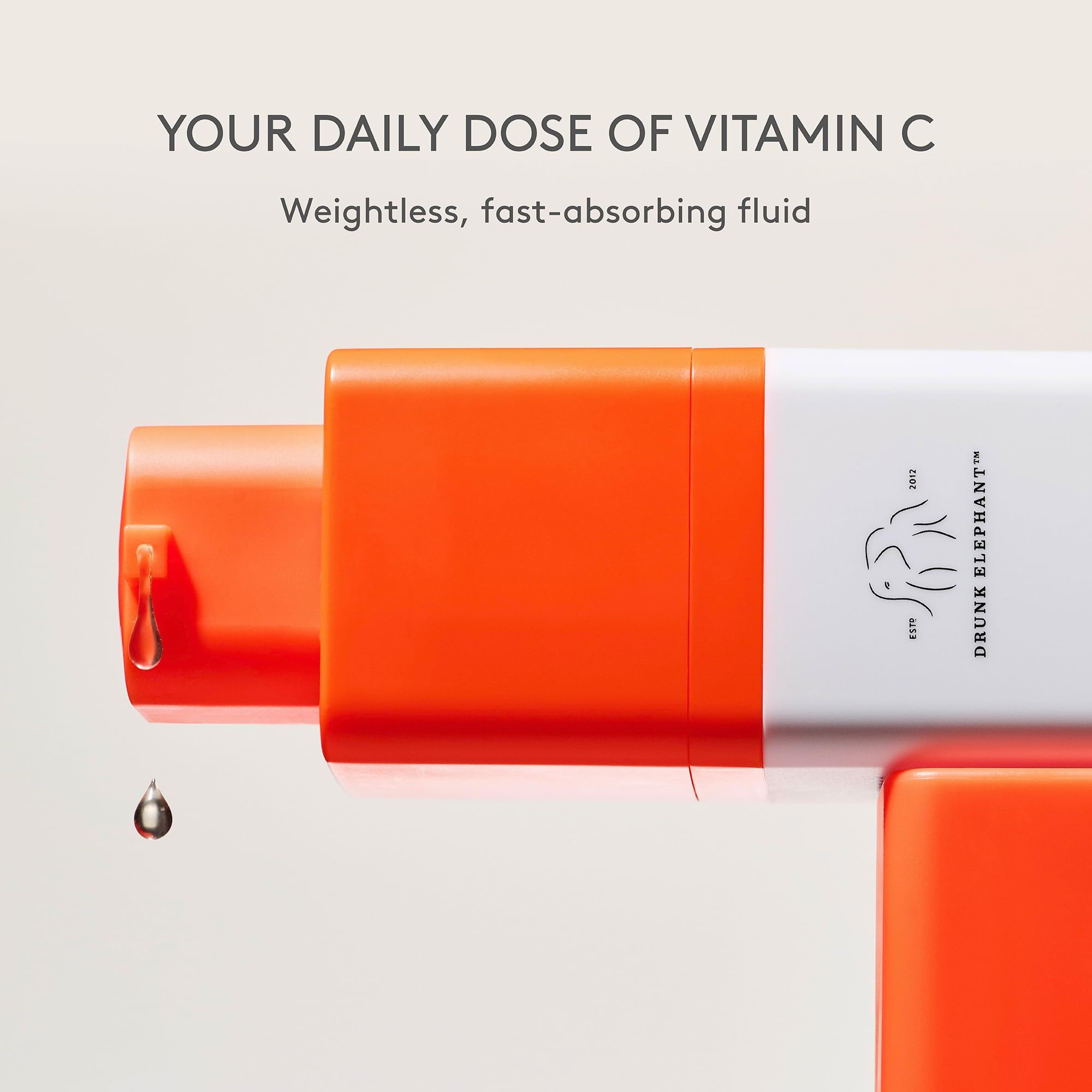 Drunk Elephant serum staged in bathroom routine to show morning application benefit