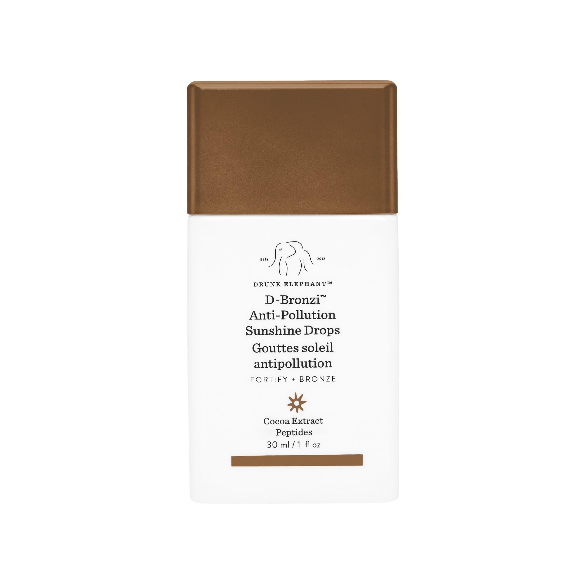 Drunk Elephant front bottle showing product and label for quick recognition and benefit