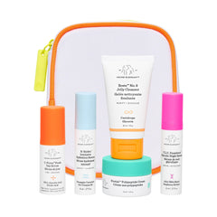 Drunk Elephant The Littles kit front packaging showing all five travel-size essentials for convenience