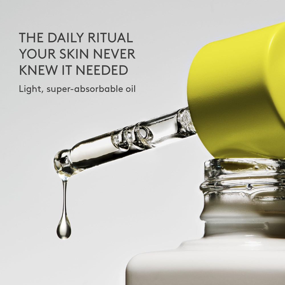 Drunk Elephant oil texture on skin demonstrating quick absorption and softness