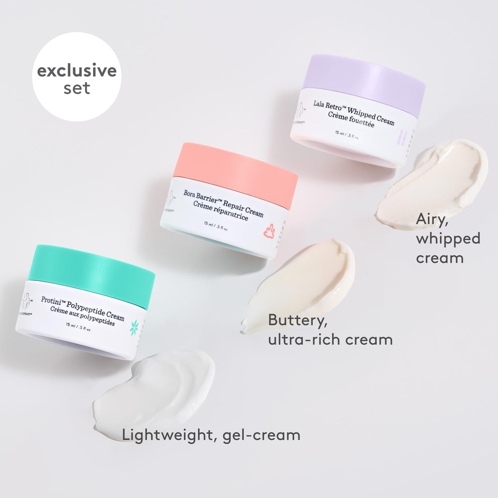 Drunk Elephant Protini cream texture swatch demonstrating lightweight hydration benefit