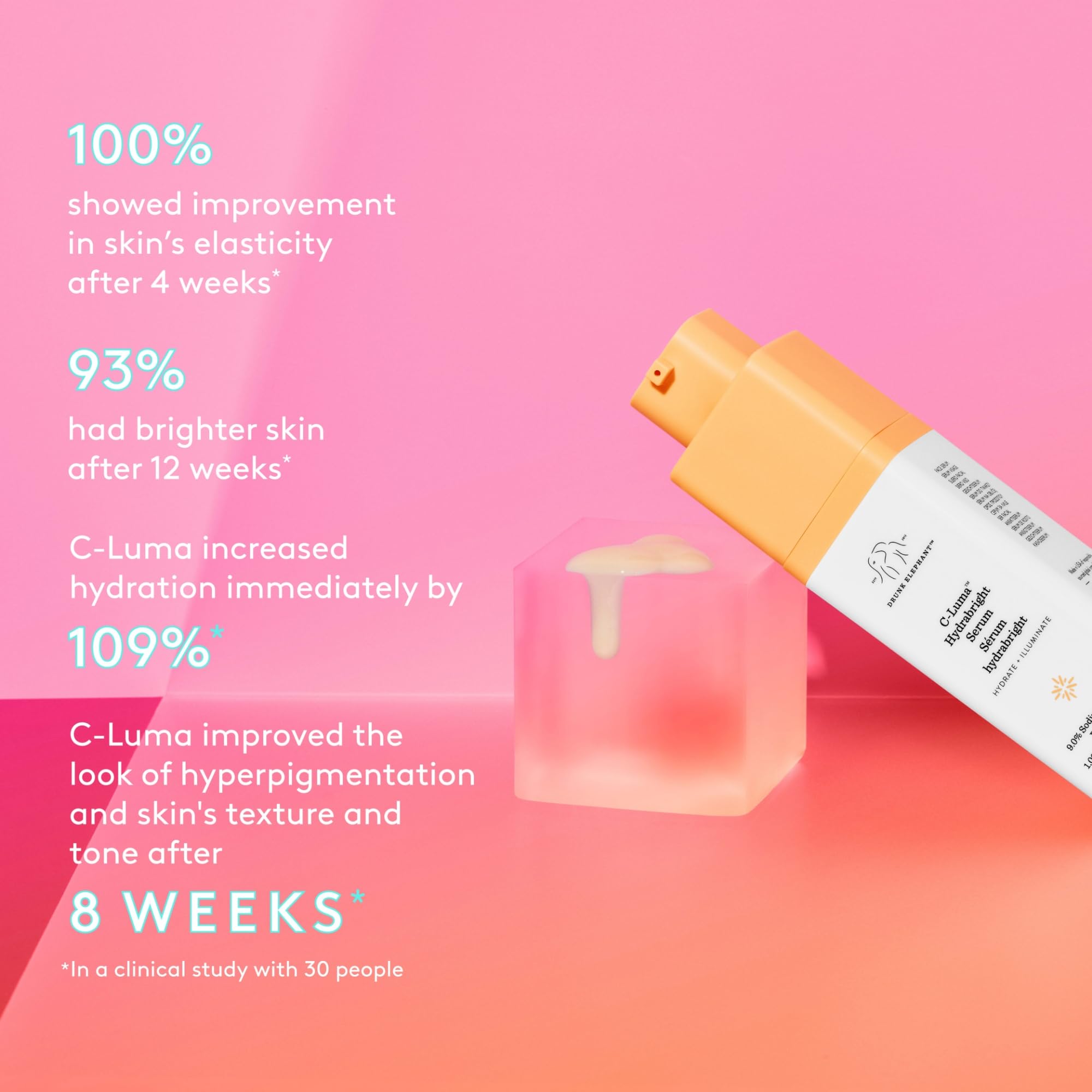 Drunk Elephant serum texture on skin surface for smooth hydration