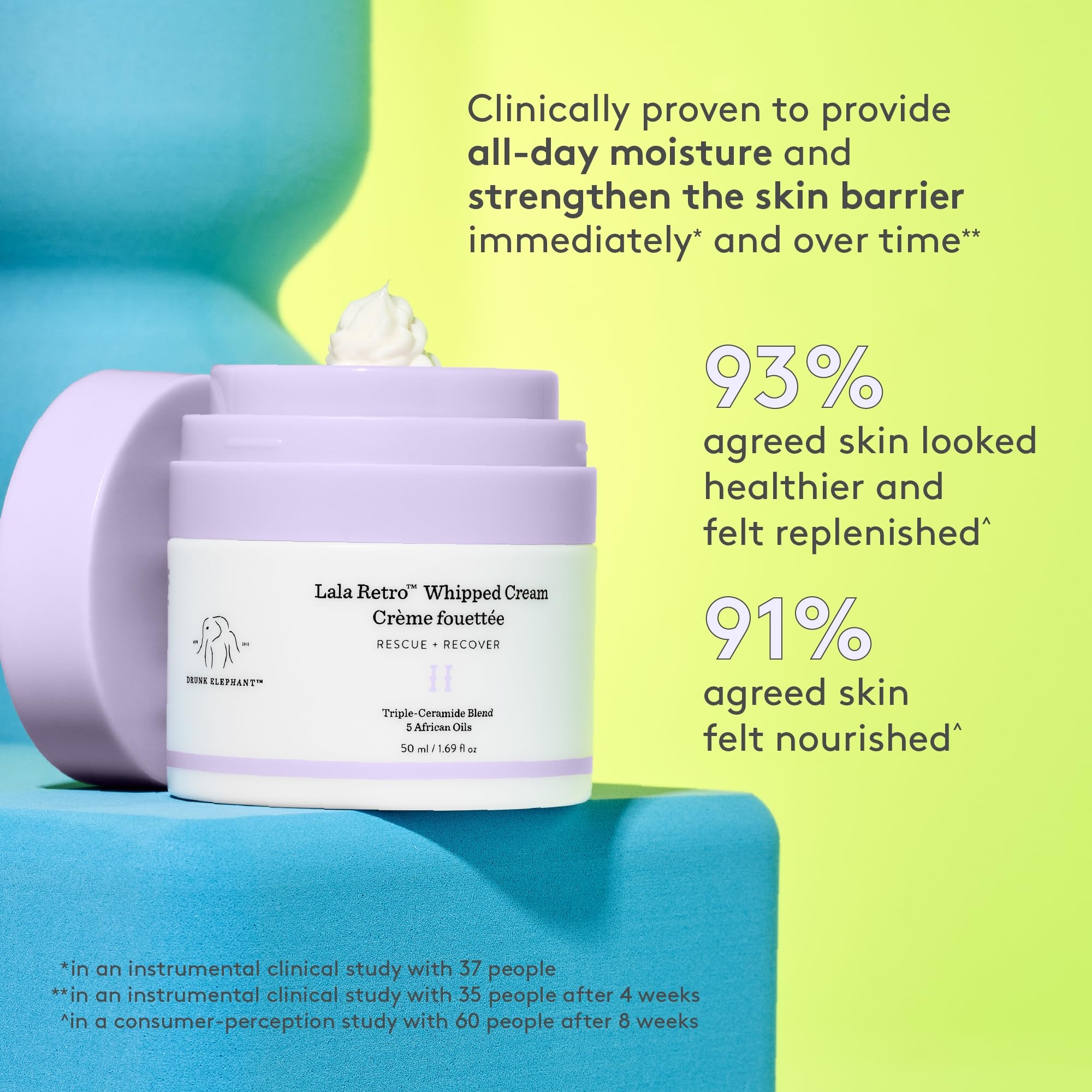 Drunk Elephant travel sizes held in a hand to show compact, portable scale