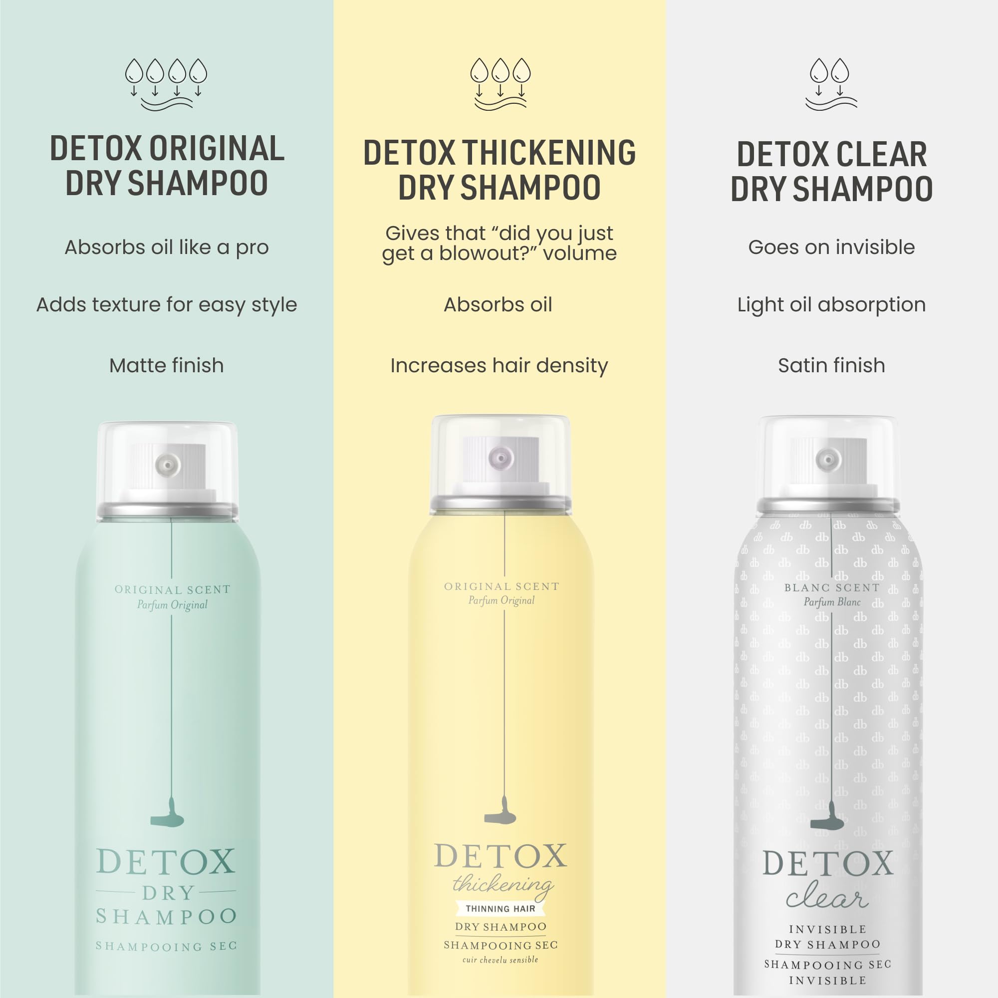 Drybar Detox label and ingredients list highlighting vegan and free-from benefits
