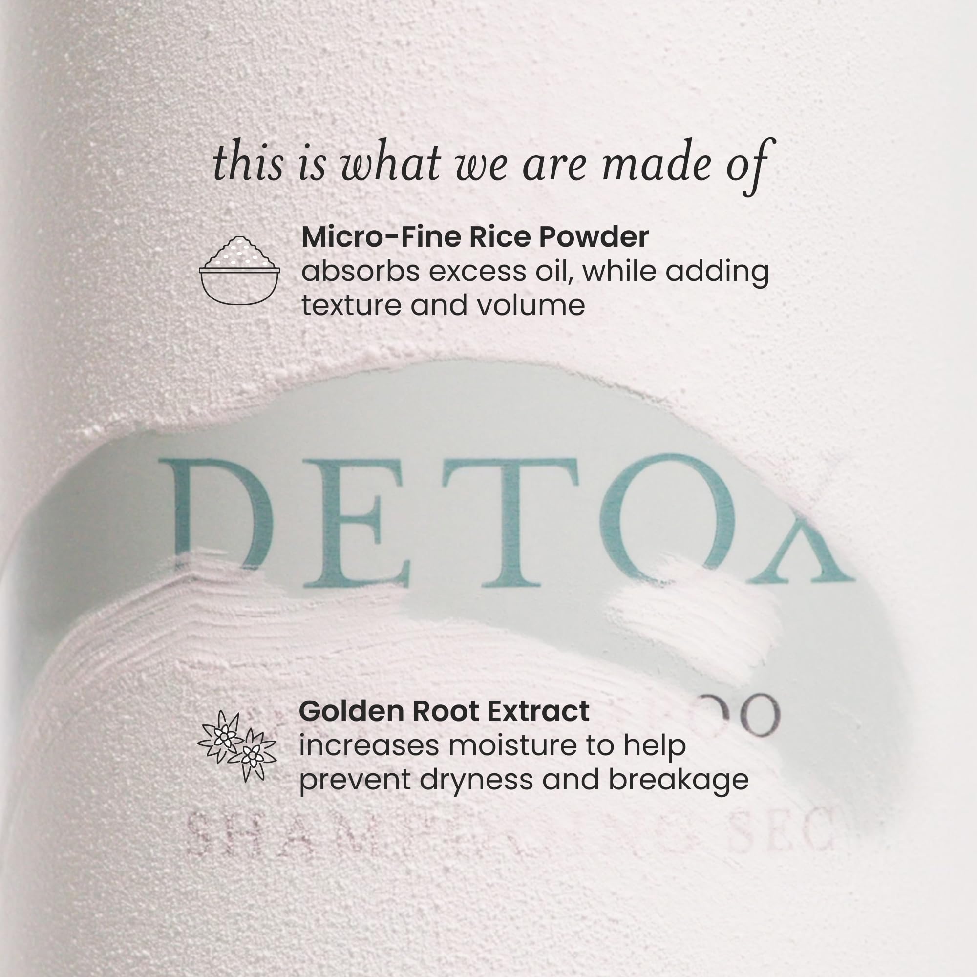 Drybar Detox bottle beside passport showing travel-size convenience and on-the-go refresh benefit