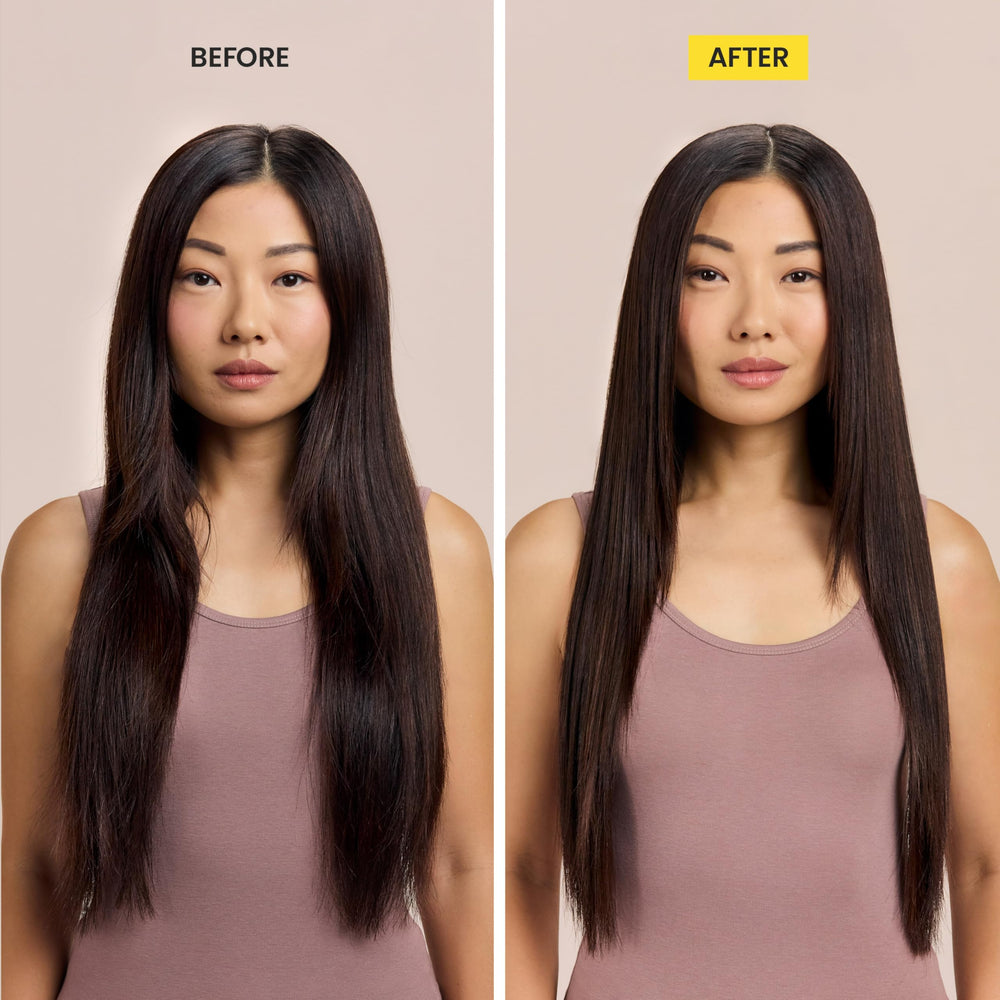 Drybar travel bottle back label highlighting ingredients and usage benefits