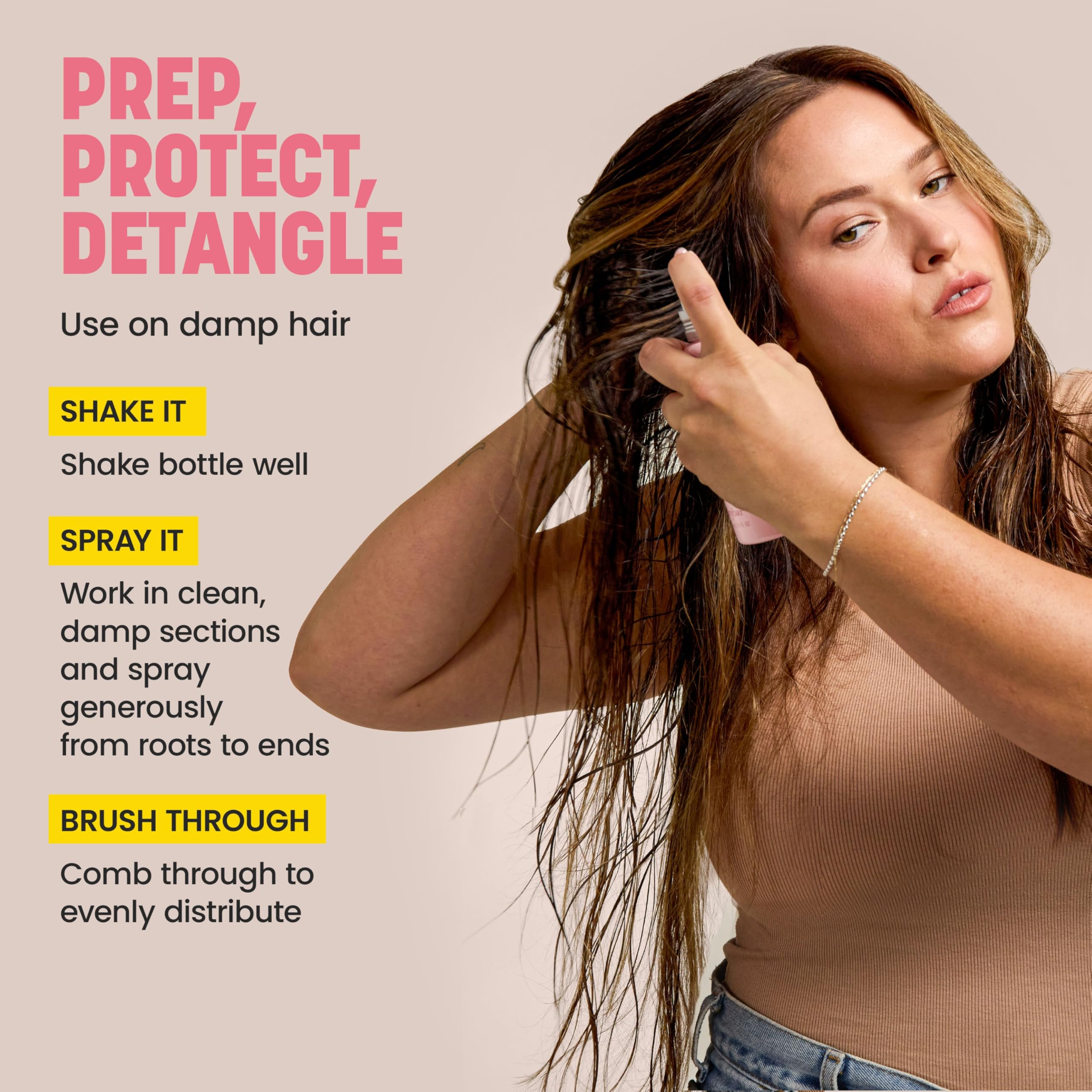 Drybar before and after detangling comparison showing reduced knots
