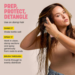 Drybar before and after detangling comparison showing reduced knots
