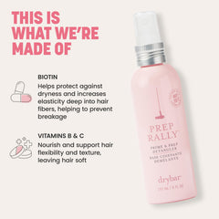 Drybar texture detail on damp hair showing smoother, detangled strands