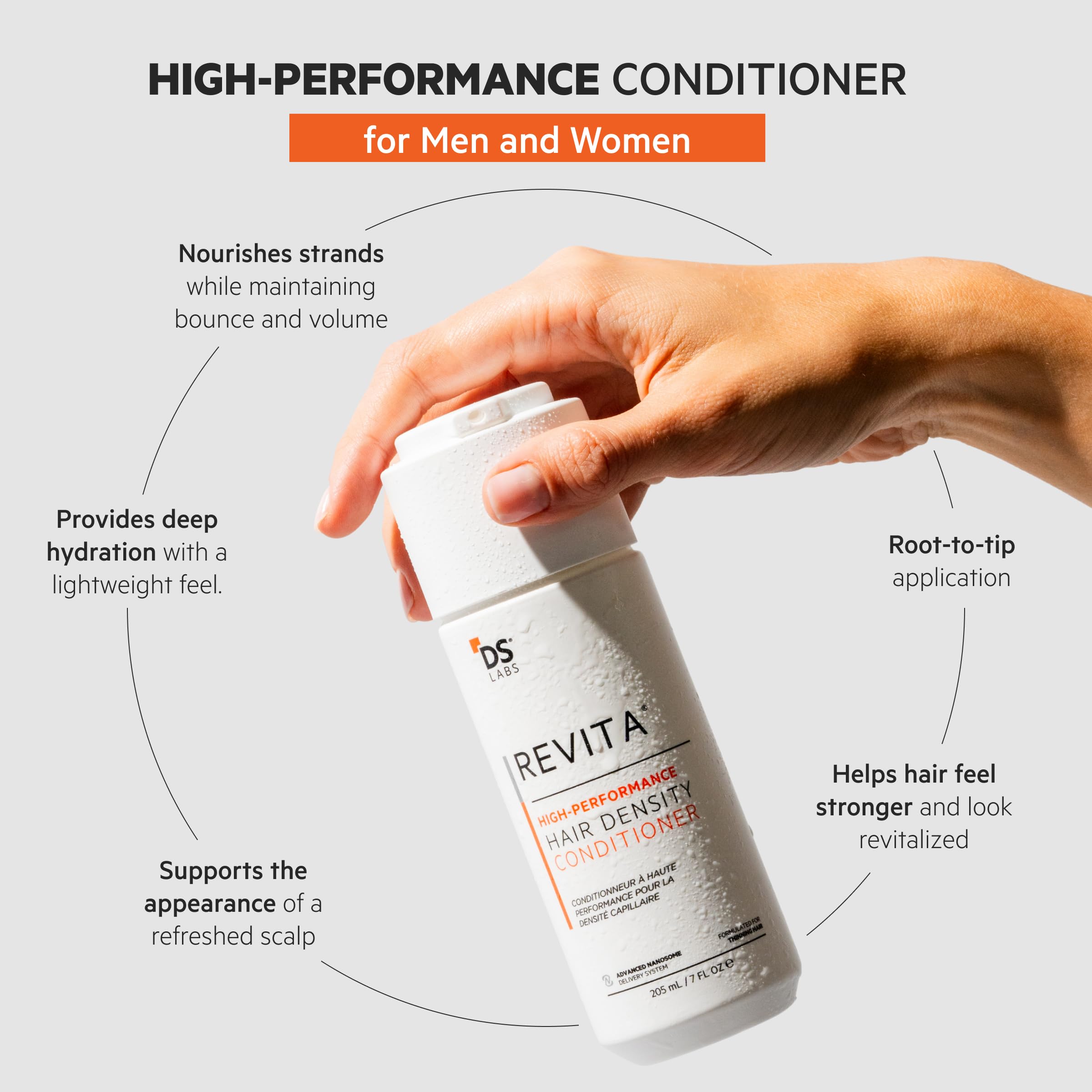 DS Laboratories Revita shampoo lather texture demonstrating gentle cleansing benefit