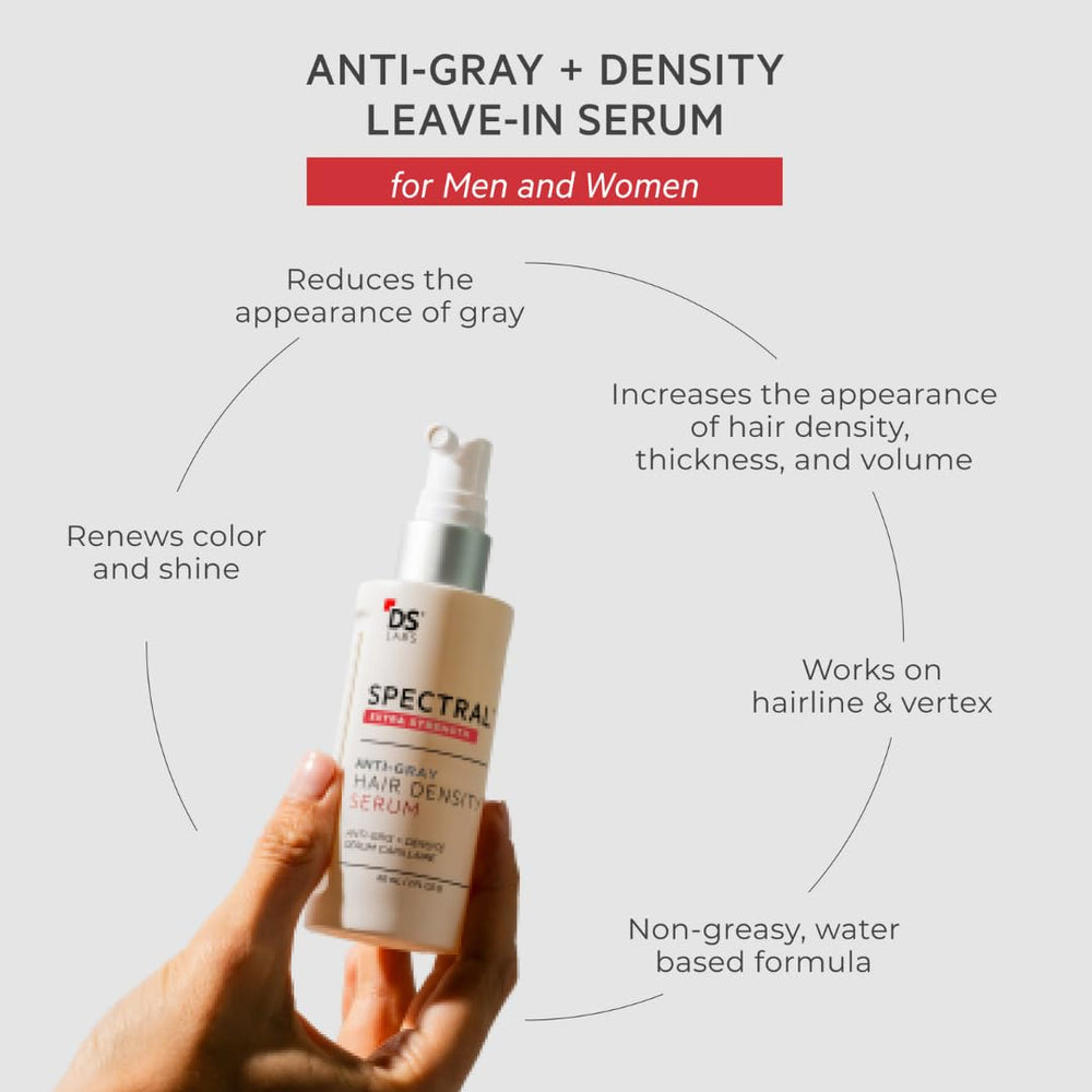 DS Laboratories applying serum to scalp illustrating easy leave-in use benefit