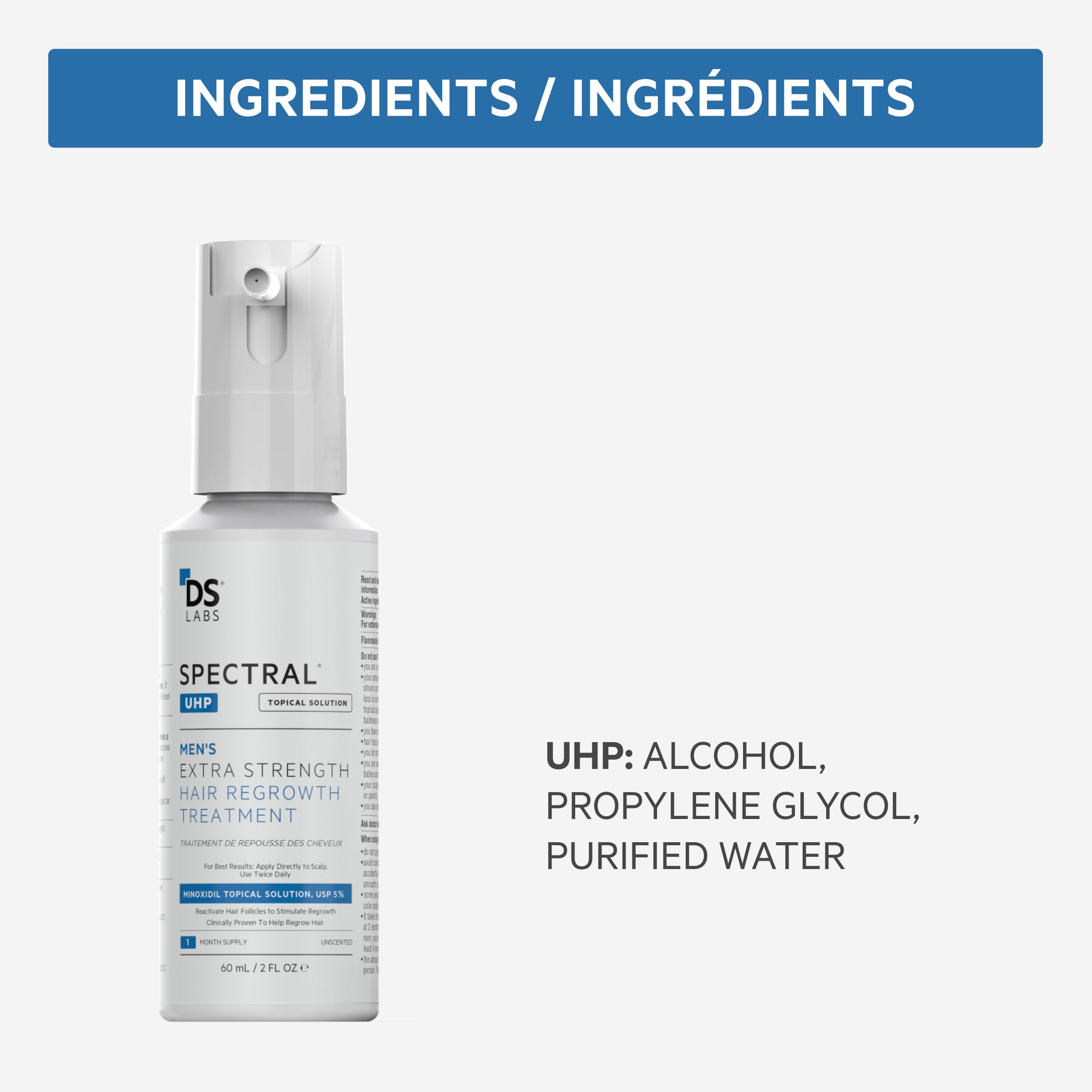 DS Laboratories bottle on bathroom counter showing daily routine ease