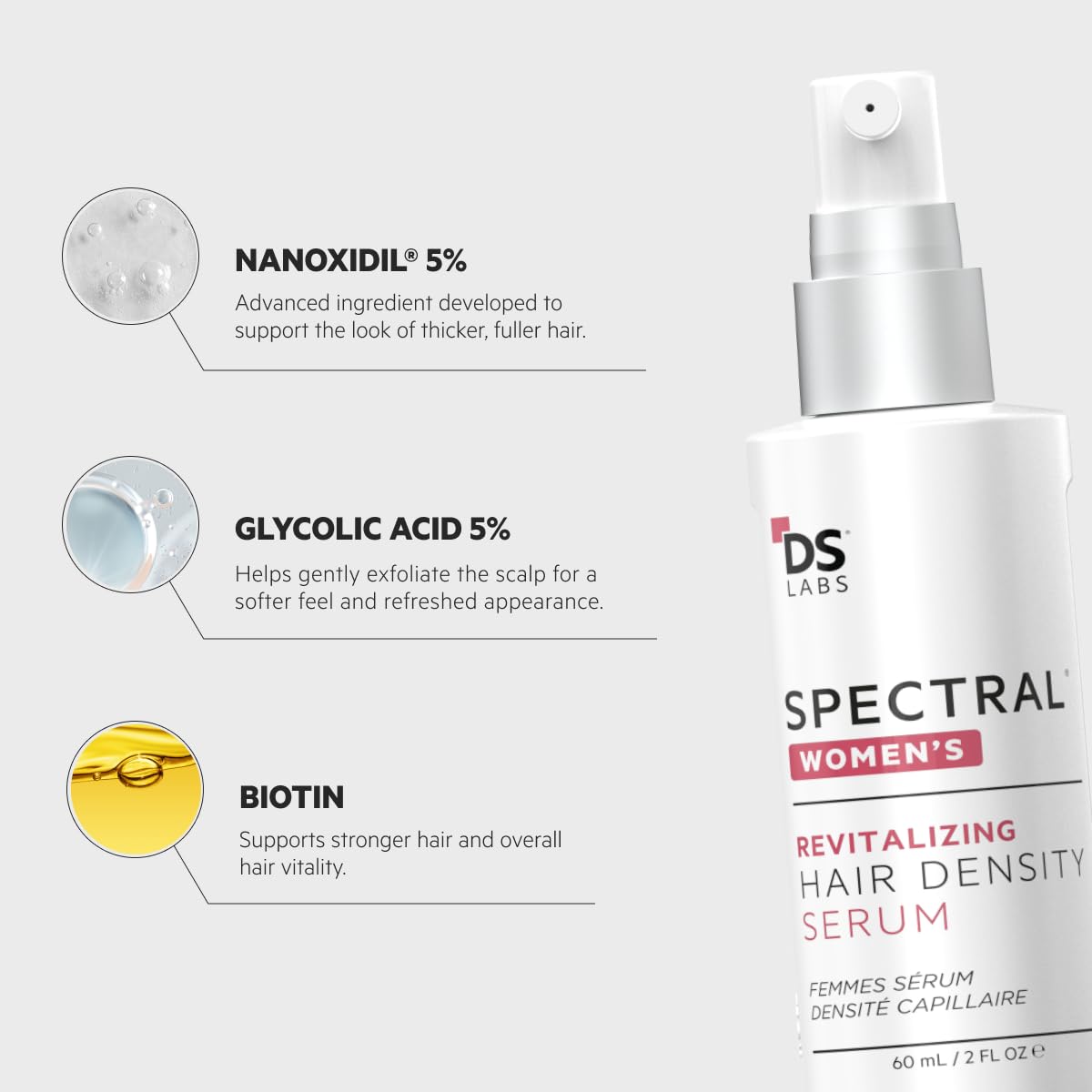 DS Laboratories scalp application demo showing targeted leave-in use
