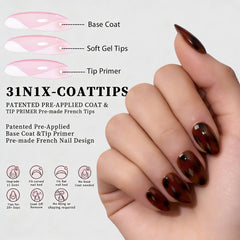 Dsixnails press-on nails during application with glue demonstrating quick install