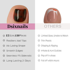 Dsixnails arranged sizes display illustrating 15 size selection benefit