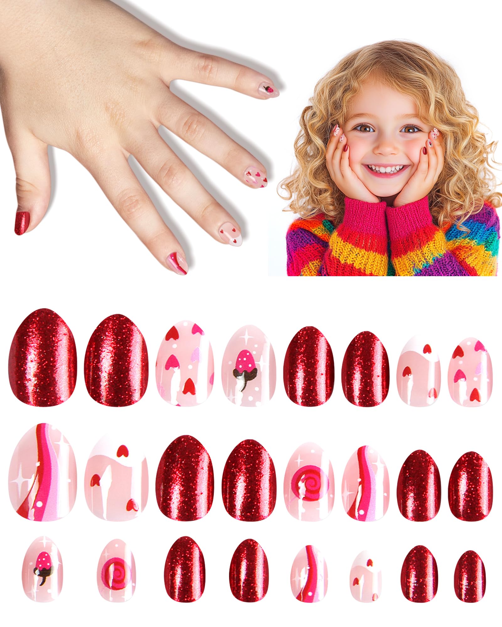 DSVANAY front packaging showing petite press-on nails and colorful designs for easy gifting