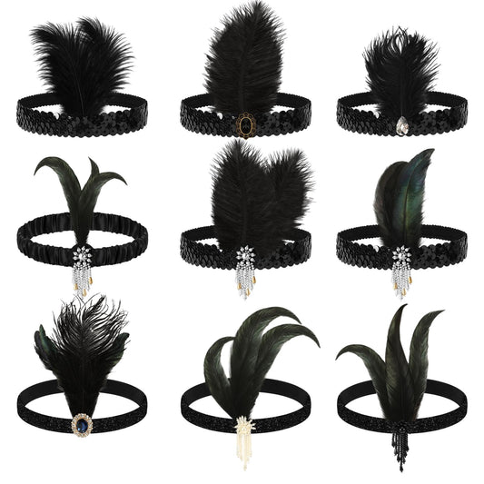 DTOFOOT front view of nine-piece headband set shows variety and instant glamour