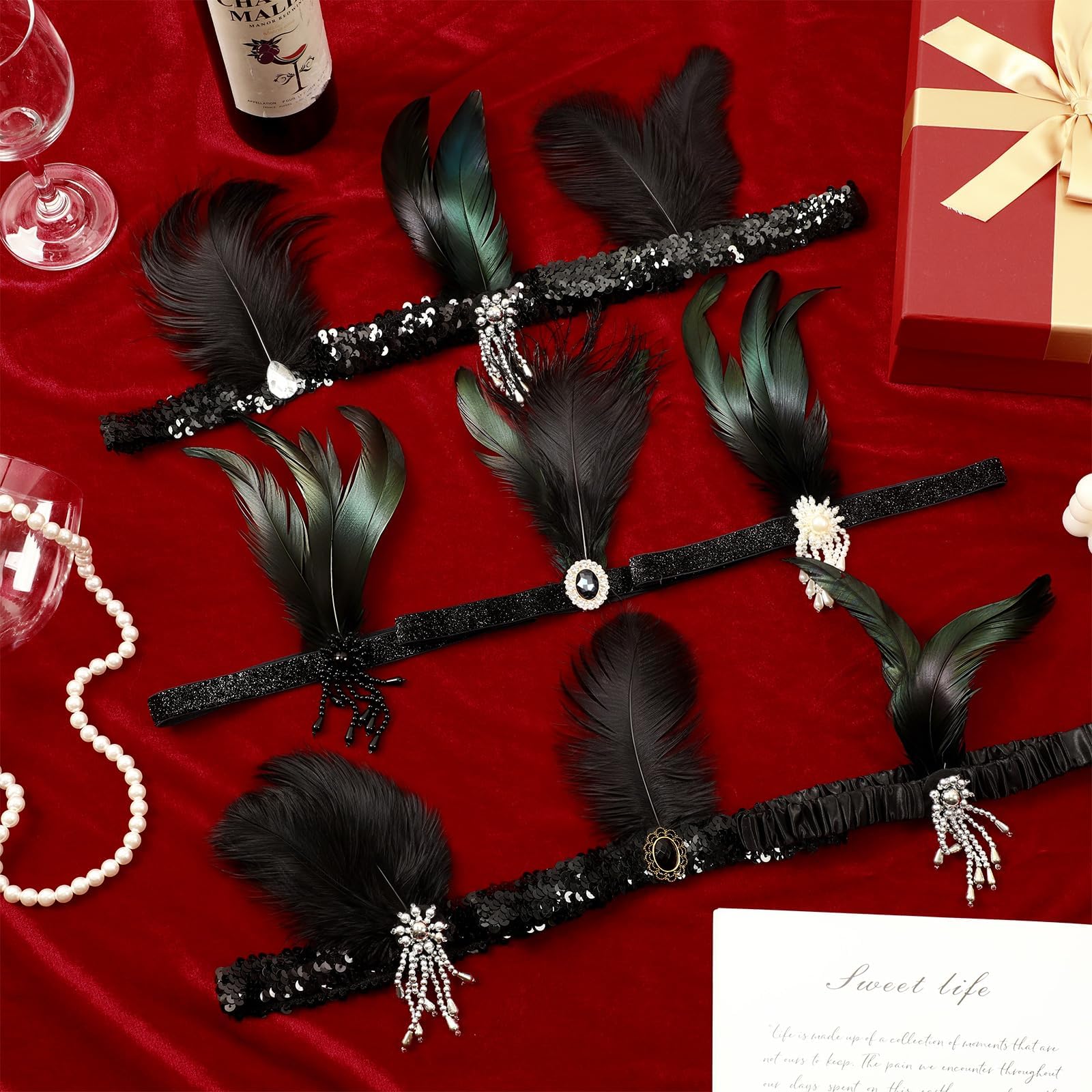 DTOFOOT party lifestyle image showing headband elevating vintage evening look