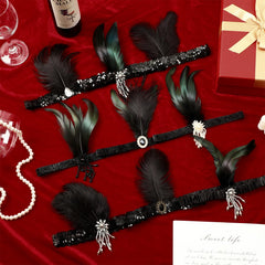 DTOFOOT party lifestyle image showing headband elevating vintage evening look