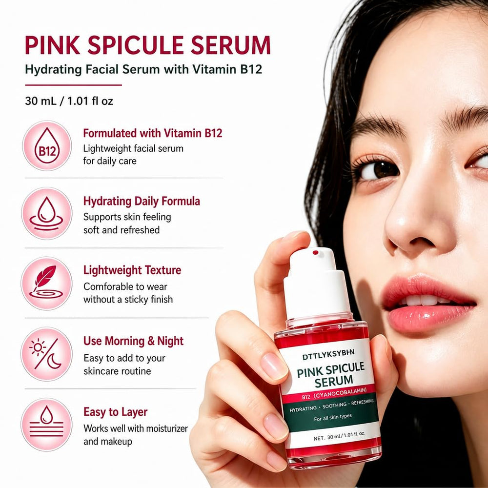 DTTLYKSYBHJ pink serum texture spread illustrating hydration benefit