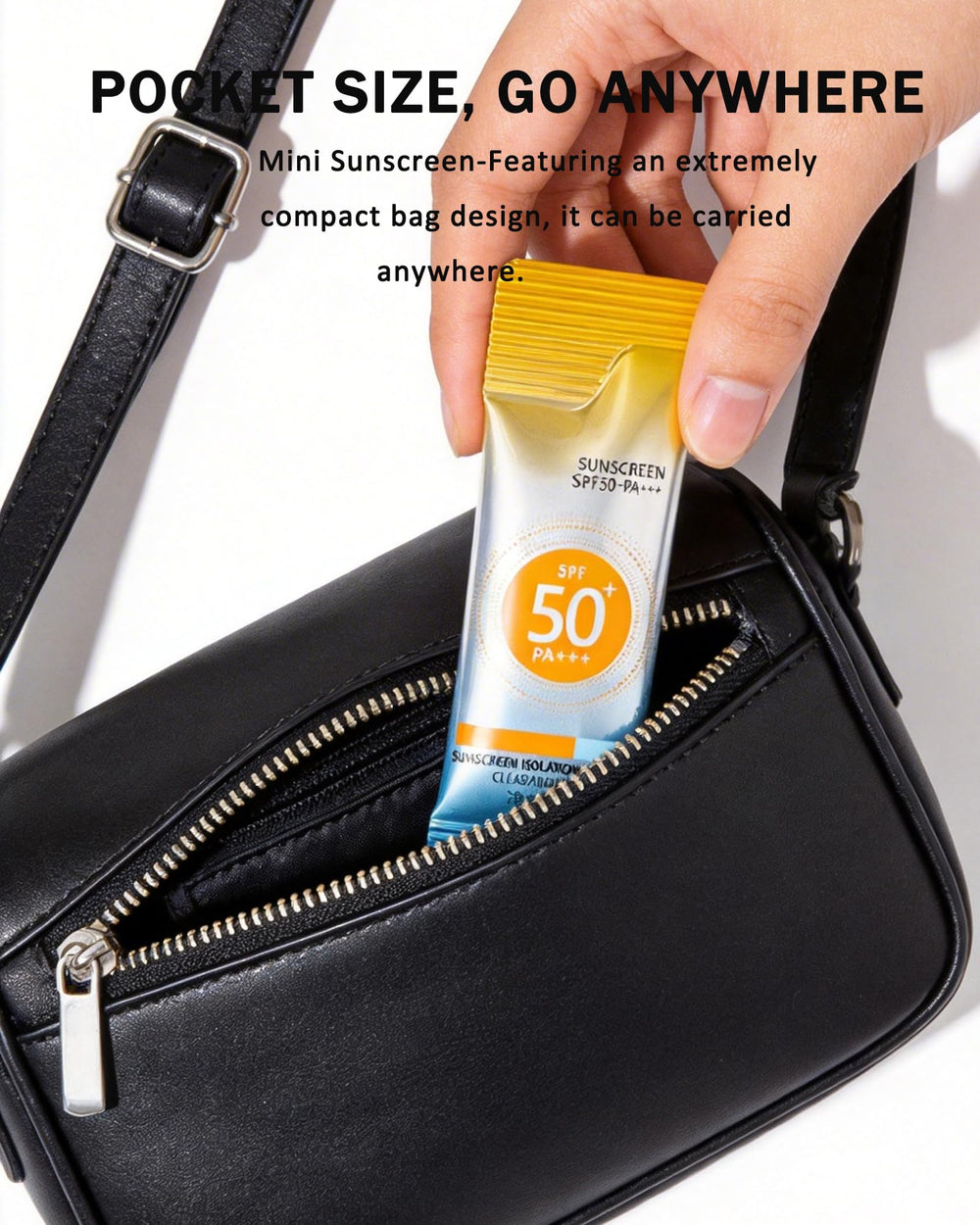 DuaTana sachet tucked in hiking bag pocket for easy reapplication