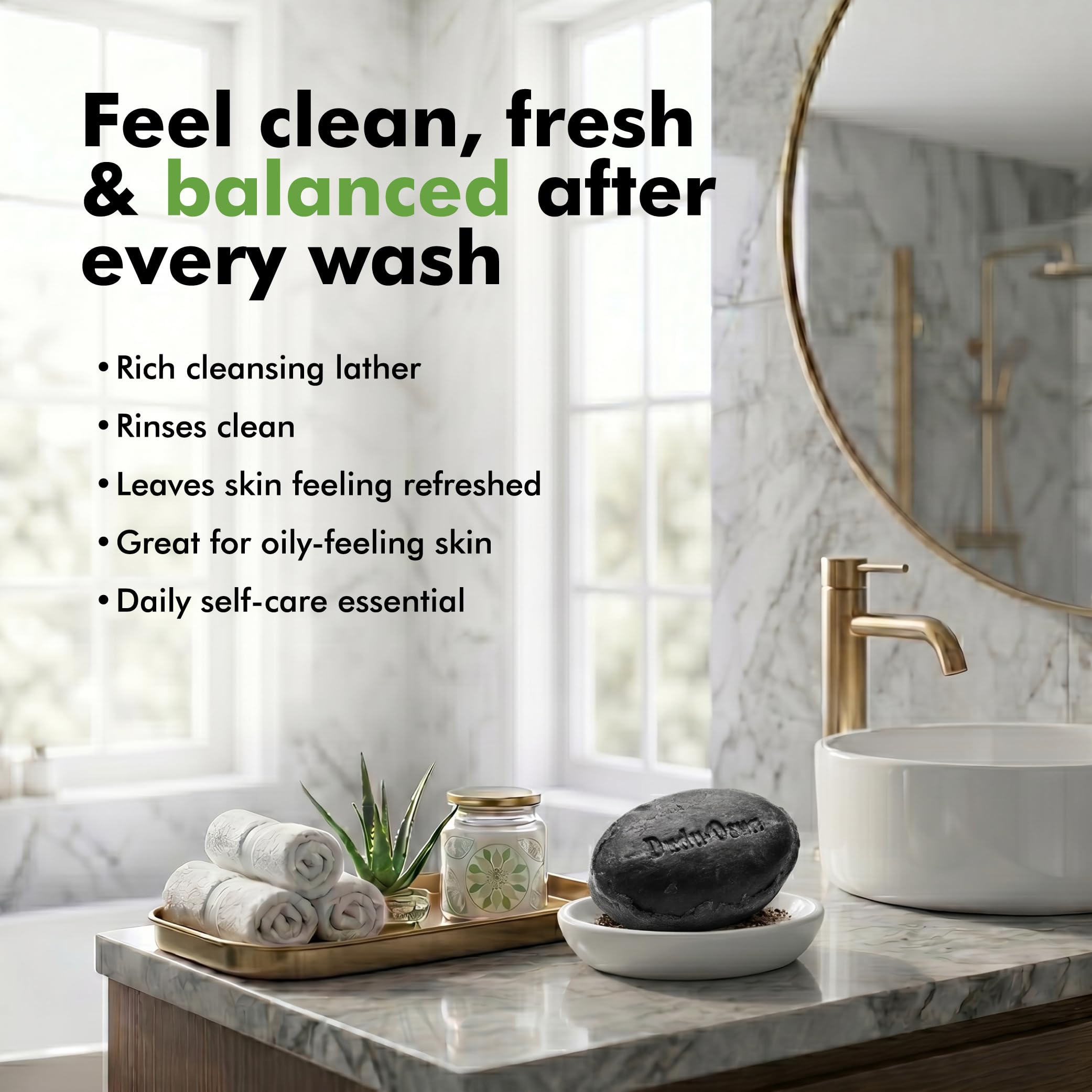 Dudu-Osun bar in shower setting demonstrating everyday cleansing convenience