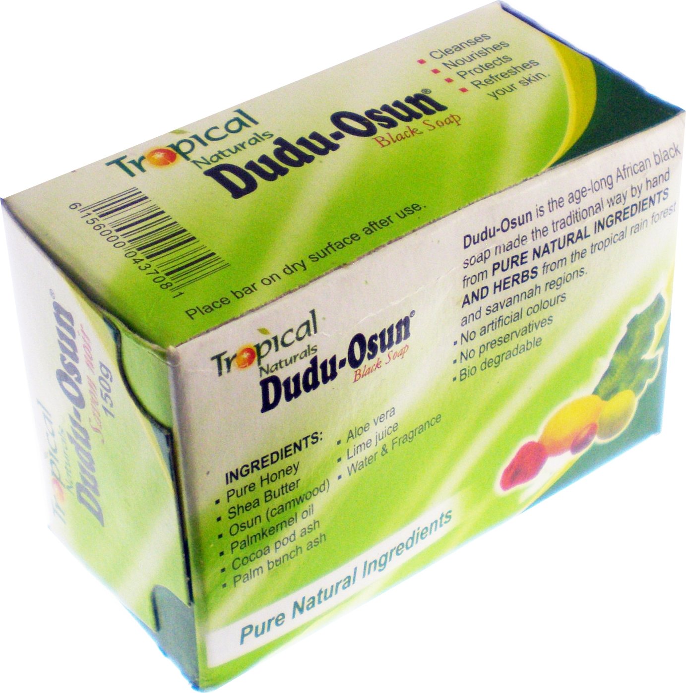 Dudu-Osun close-up texture of bar highlighting natural grain and nourishing oil balance