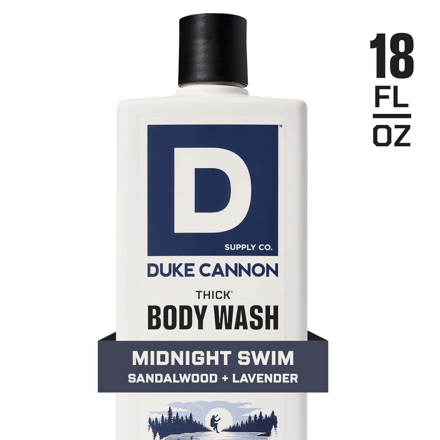 Duke Cannon bottle label detail highlighting scent and mineral-enriched formula